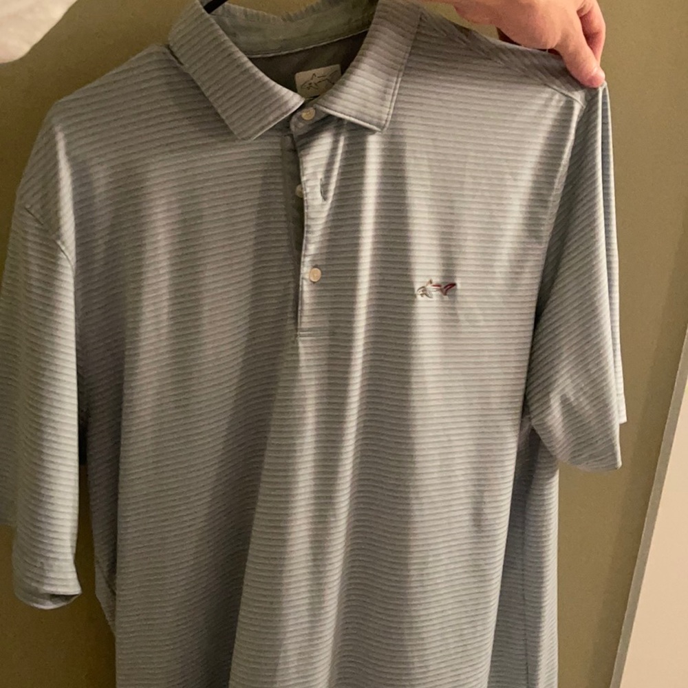 Grey Greg Norman collard shirt. Large